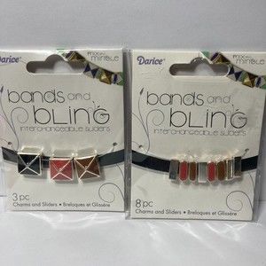 Jewelry Charm Sliders Brown Black 2 Packs Mix and Mingle Darice Bands and Bling